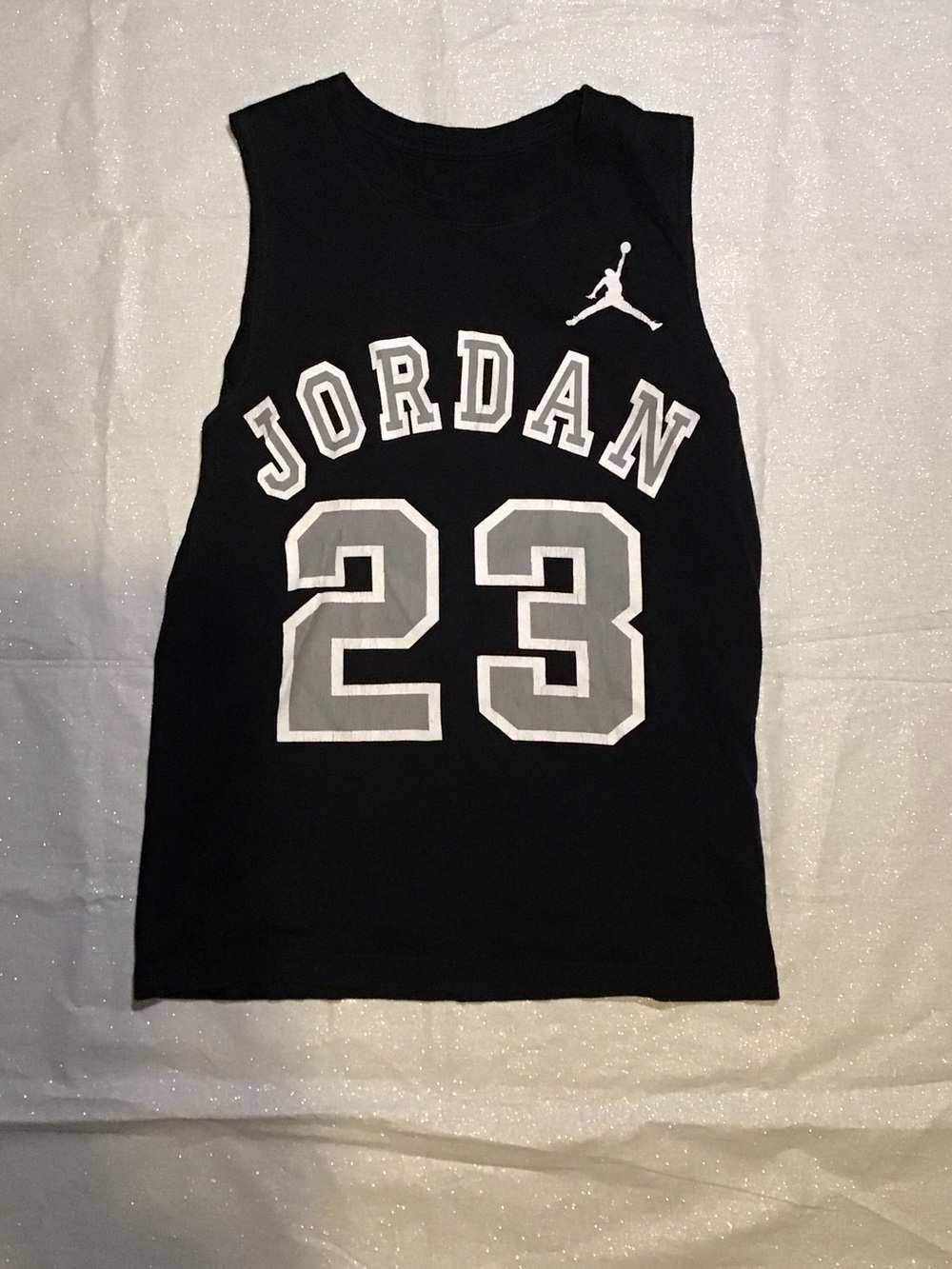Jordan Black Sleeveless Dress with White and Gray 23 Graphic